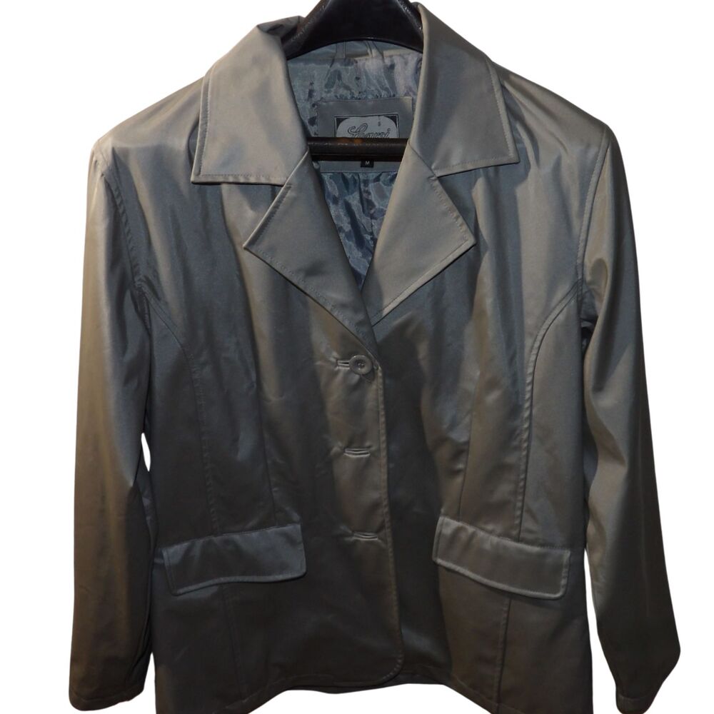 Learsi Uno Momento‎ LIGHT GRAY Leather Jacket Women's Size MED